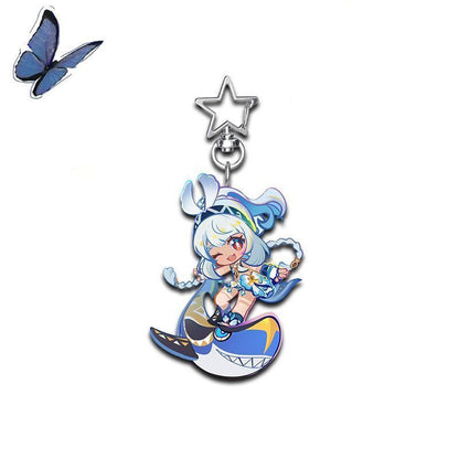 Genshin Star-shaped button keychain Merch - 5cm Double-Sided Acrylic Keychain - High-Definition Printing