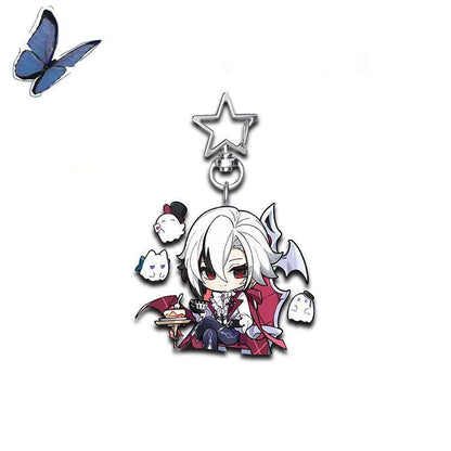 Genshin Star-shaped button keychain Merch - 5cm Double-Sided Acrylic Keychain - High-Definition Printing