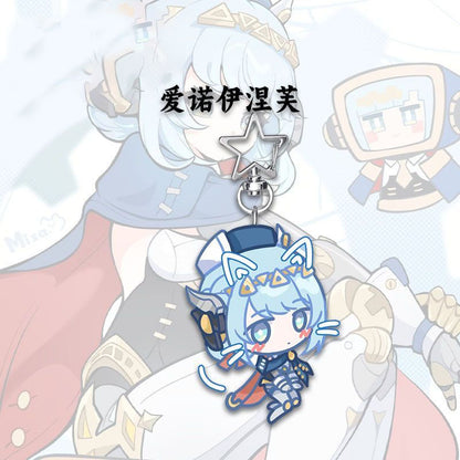 Genshin Star-shaped button keychain Merch - 5cm Double-Sided Acrylic Keychain - High-Definition Printing