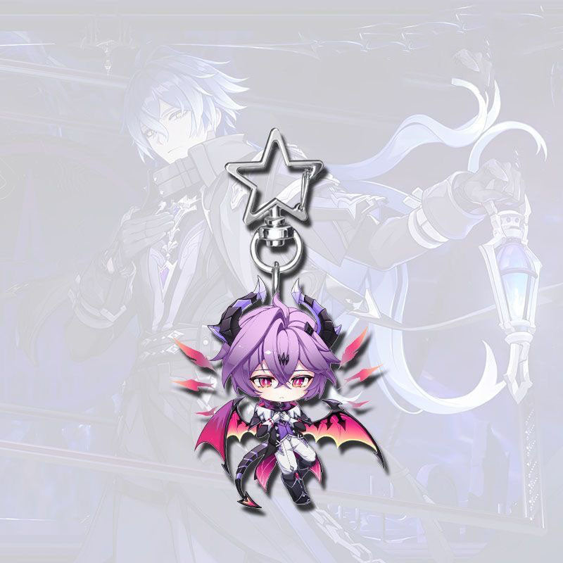 Genshin Star-shaped button keychain Merch - 5cm Double-Sided Acrylic Keychain - High-Definition Printing