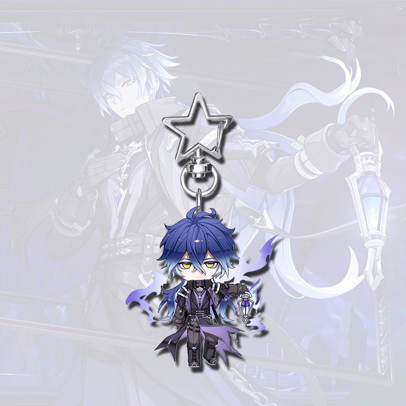 Genshin Star-shaped button keychain Merch - 5cm Double-Sided Acrylic Keychain - High-Definition Printing