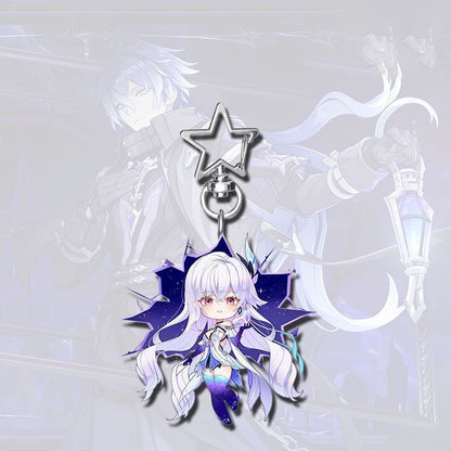 Genshin Star-shaped button keychain Merch - 5cm Double-Sided Acrylic Keychain - High-Definition Printing