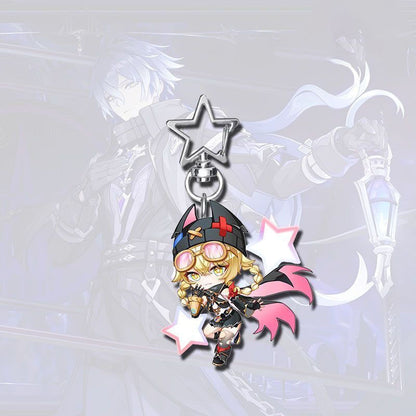 Genshin Star-shaped button keychain Merch - 5cm Double-Sided Acrylic Keychain - High-Definition Printing