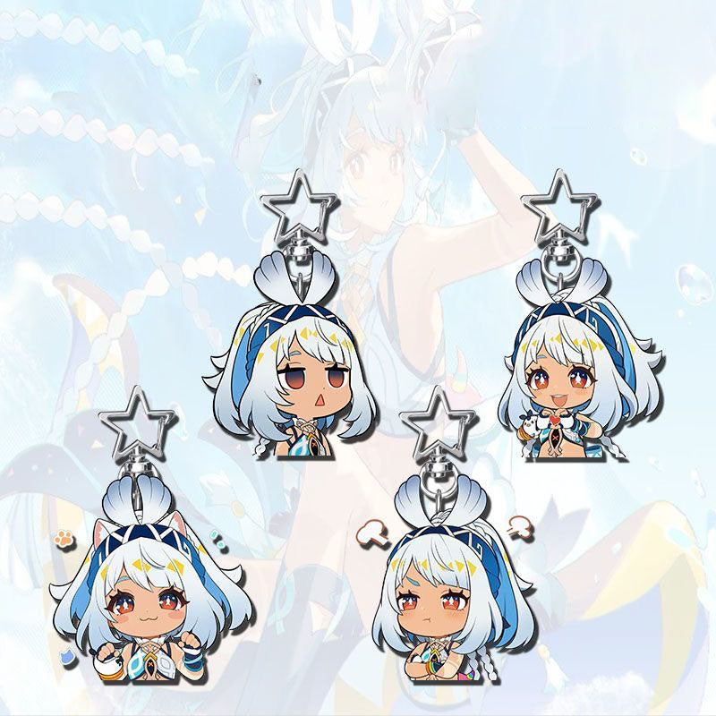 Mualani Genshin Star-shaped button keychain Merch - 5cm Double-Sided Acrylic Keychain - High-Definition Printing