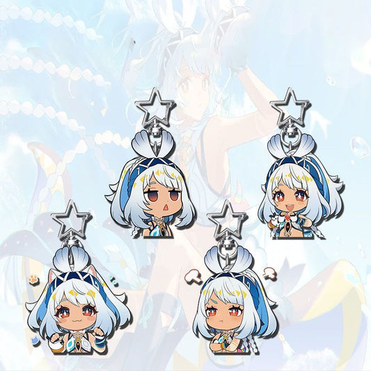 Mualani Genshin Star-shaped button keychain Merch - 5cm Double-Sided Acrylic Keychain - High-Definition Printing