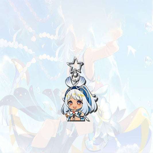 Mualani Genshin Star-shaped button keychain Merch - 5cm Double-Sided Acrylic Keychain - High-Definition Printing