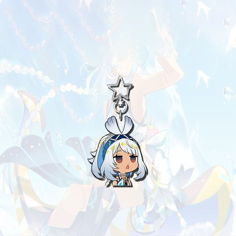 Mualani Genshin Star-shaped button keychain Merch - 5cm Double-Sided Acrylic Keychain - High-Definition Printing