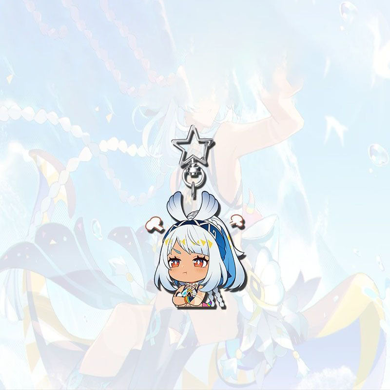 Mualani Genshin Star-shaped button keychain Merch - 5cm Double-Sided Acrylic Keychain - High-Definition Printing
