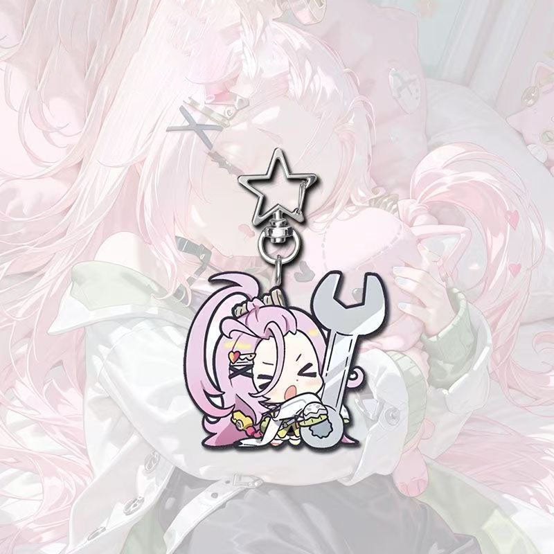 Aino Genshin Star-shaped button keychain Merch - 5cm Double-Sided Acrylic Keychain - High-Definition Printing