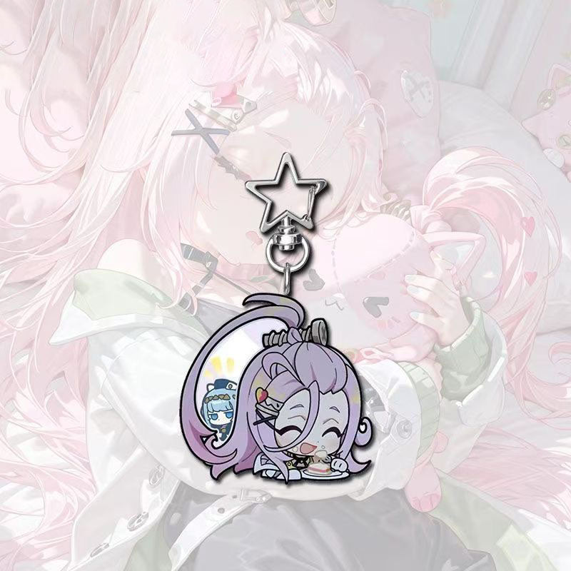 Aino Genshin Star-shaped button keychain Merch - 5cm Double-Sided Acrylic Keychain - High-Definition Printing