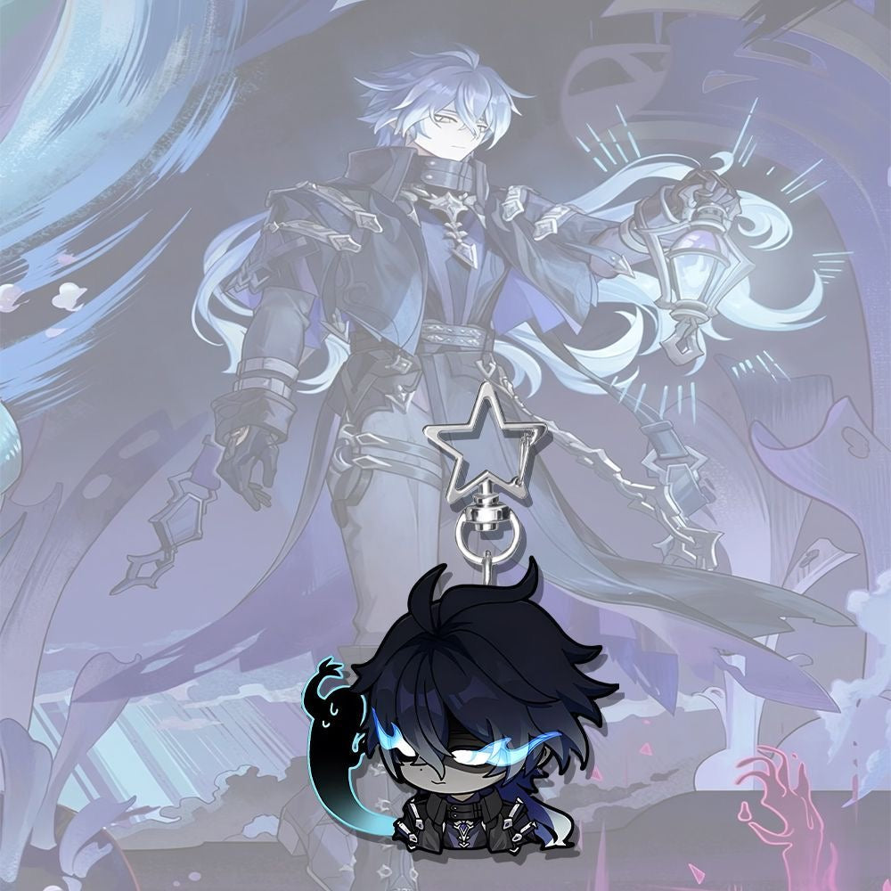 Flins Genshin Star-shaped button keychain Merch - 5cm Double-Sided Acrylic Keychain - High-Definition Printing