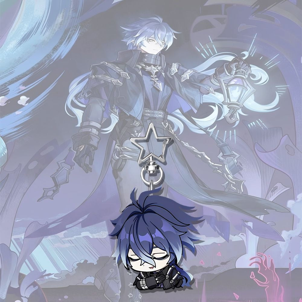 Flins Genshin Star-shaped button keychain Merch - 5cm Double-Sided Acrylic Keychain - High-Definition Printing