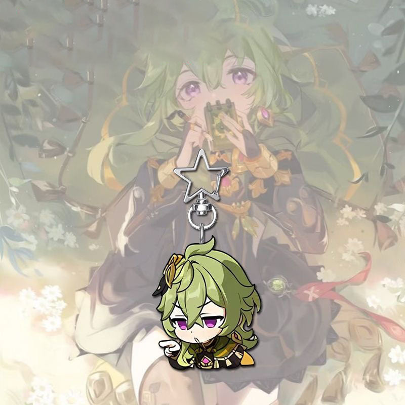 Collei Genshin Star-shaped button keychain Merch - 5cm Double-Sided Acrylic Keychain - High-Definition Printing