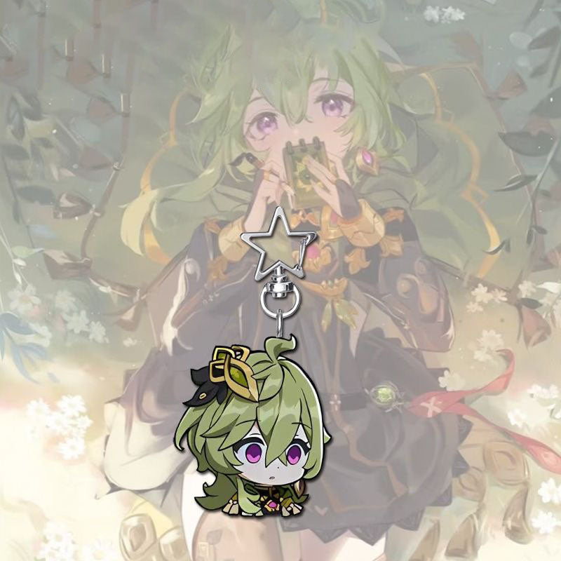 Collei Genshin Star-shaped button keychain Merch - 5cm Double-Sided Acrylic Keychain - High-Definition Printing
