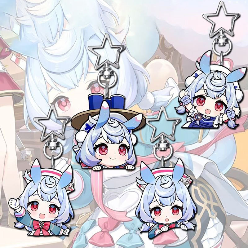 Sigewinne Genshin Star-shaped button keychain Merch - 5cm Double-Sided Acrylic Keychain - High-Definition Printing