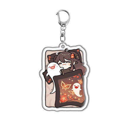 Genshin Quilt-Shaped Design keychain Merch - 5cm Double-Sided Acrylic Keychain - High-Definition Printingn
