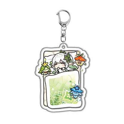 Genshin Quilt-Shaped Design keychain Merch - 5cm Double-Sided Acrylic Keychain - High-Definition Printingn