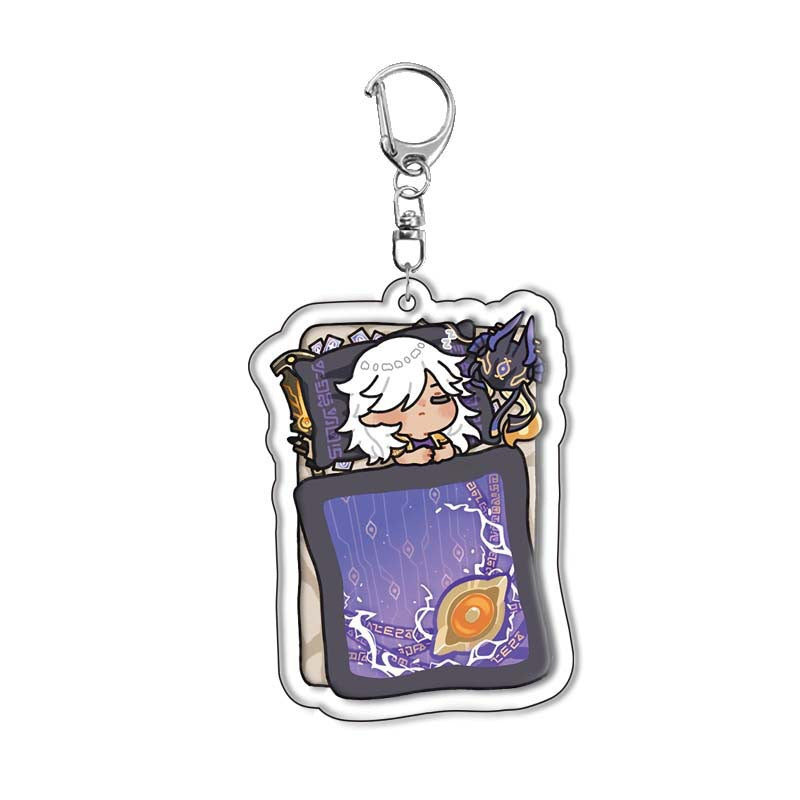 Genshin Quilt-Shaped Design keychain Merch - 5cm Double-Sided Acrylic Keychain - High-Definition Printingn