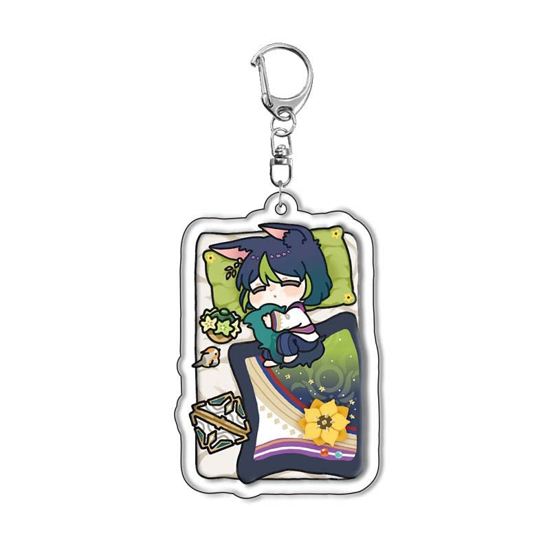Genshin Quilt-Shaped Design keychain Merch - 5cm Double-Sided Acrylic Keychain - High-Definition Printingn