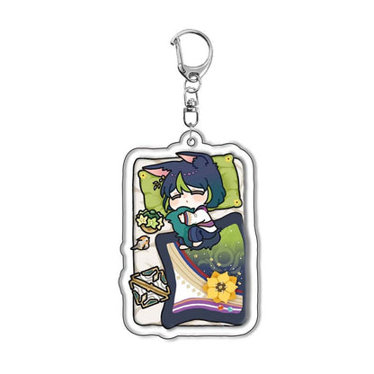 Genshin Quilt-Shaped Design keychain Merch - 5cm Double-Sided Acrylic Keychain - High-Definition Printingn