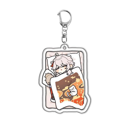 Genshin Quilt-Shaped Design keychain Merch - 5cm Double-Sided Acrylic Keychain - High-Definition Printingn