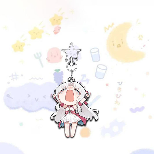 Carlotta Wuthering WuWa Waves Star-shaped button keychain Merch - 5cm Double-Sided Acrylic Keychain - High-Definition Printing