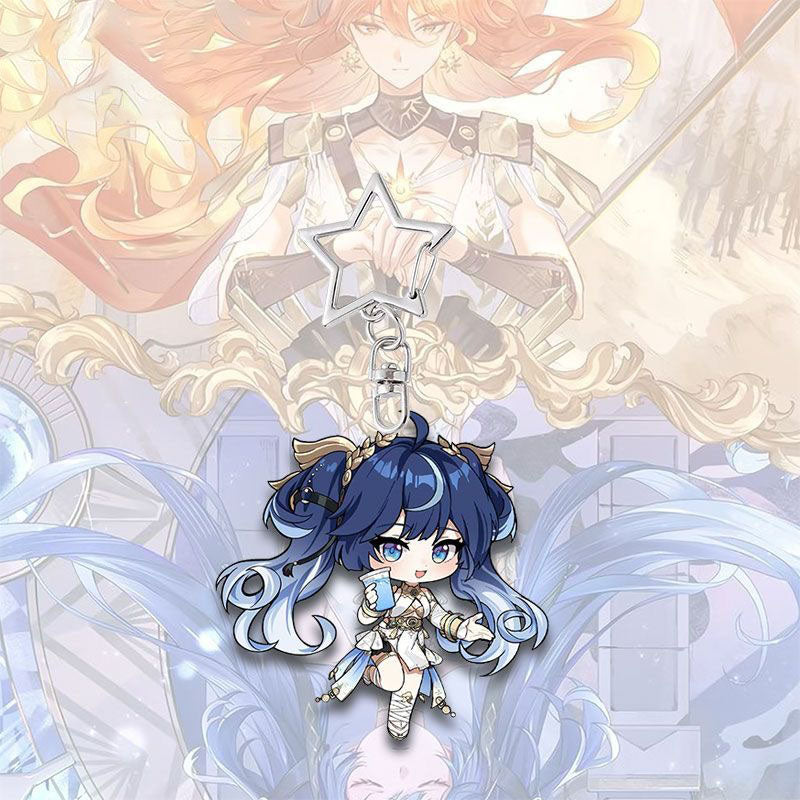 Camellya Augusta Luno Wuthering WuWa Waves Star-shaped button keychain Merch - 5cm Double-Sided Acrylic Keychain - High-Definition Printing