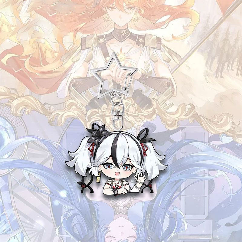 Camellya Augusta Luno Wuthering WuWa Waves Star-shaped button keychain Merch - 5cm Double-Sided Acrylic Keychain - High-Definition Printing