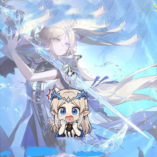 Cartethyia Wuthering WuWa Waves Star-shaped button keychain Merch - 5cm Double-Sided Acrylic Keychain - High-Definition Printing