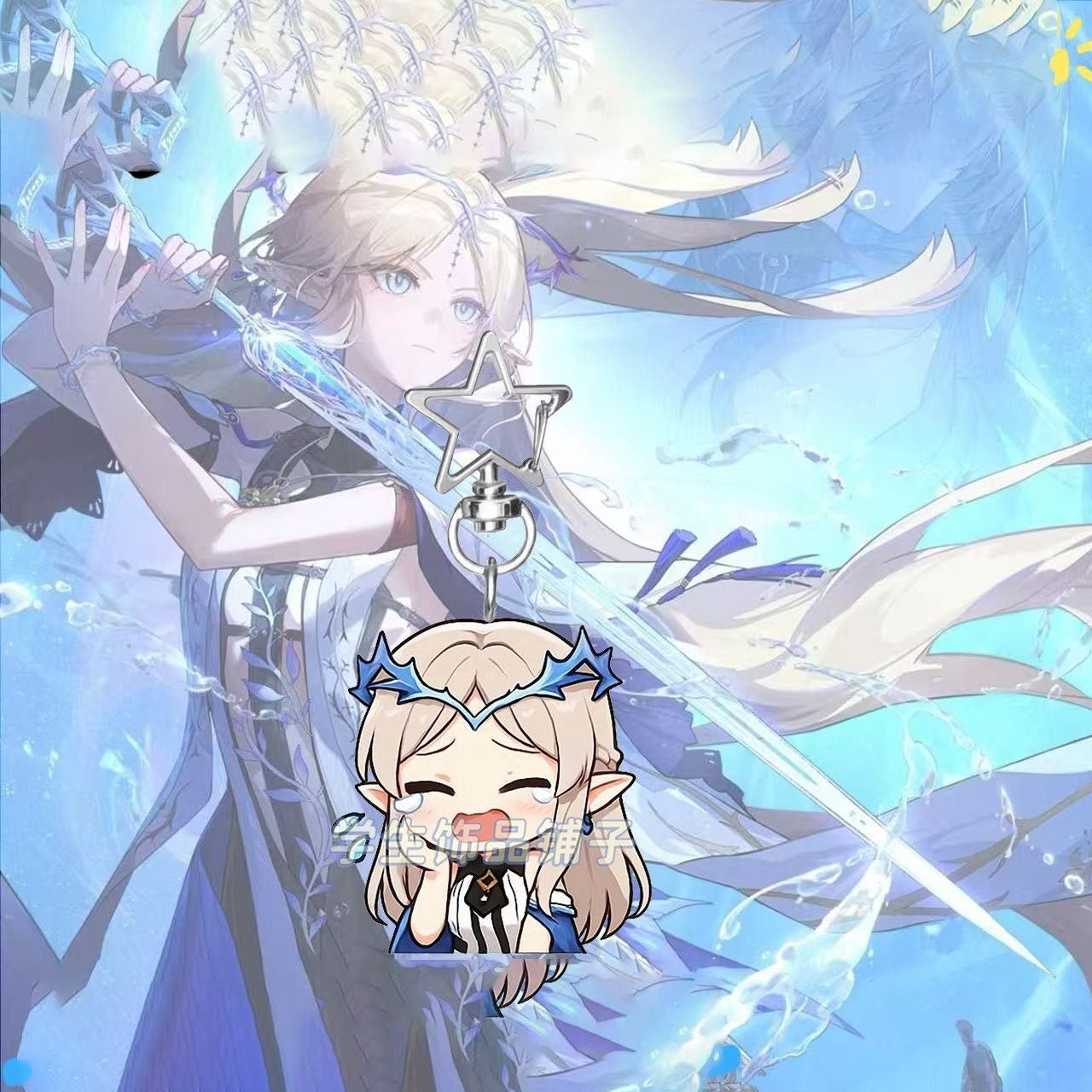 Cartethyia Wuthering WuWa Waves Star-shaped button keychain Merch - 5cm Double-Sided Acrylic Keychain - High-Definition Printing