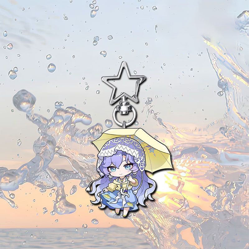 Zani Brant Phoebe Cantarella Wuthering WuWa Waves Star-shaped button keychain Merch - 5cm Double-Sided Acrylic Keychain - High-Definition Printing