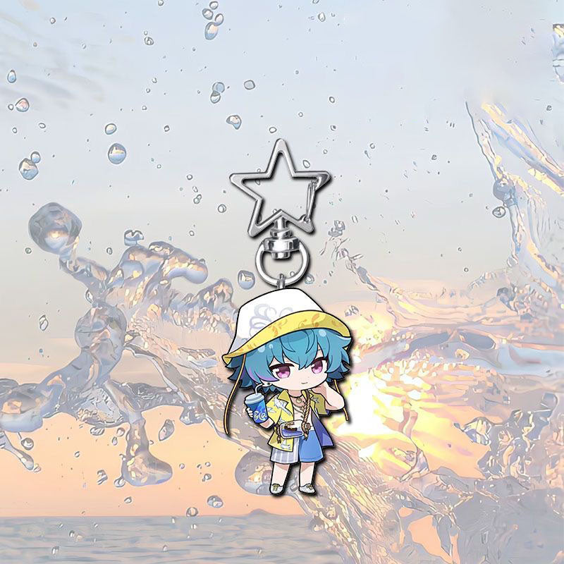 Zani Brant Phoebe Cantarella Wuthering WuWa Waves Star-shaped button keychain Merch - 5cm Double-Sided Acrylic Keychain - High-Definition Printing