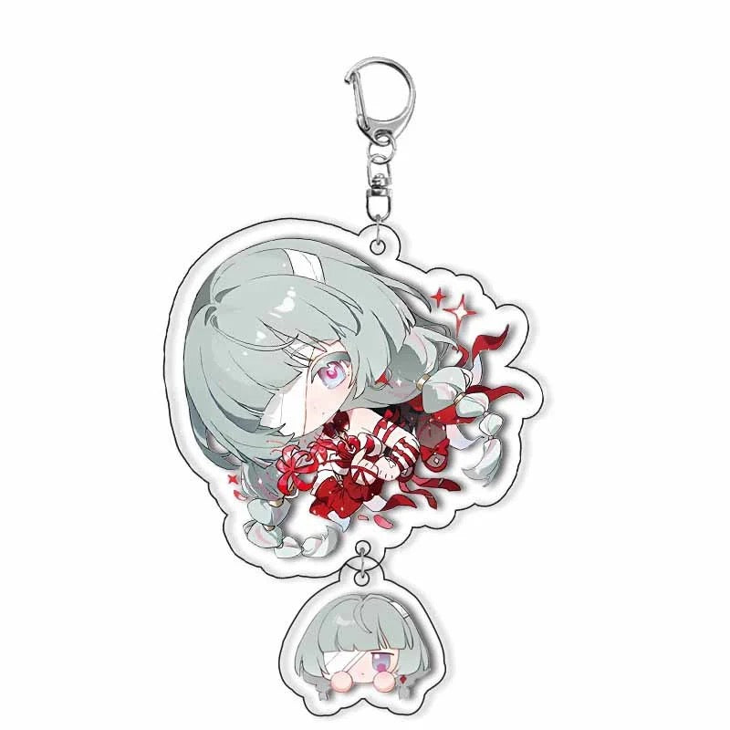 Galbrena Qiuyuan Chisa Lynae&nbsp Wuthering WuWa Waves Star-shaped button keychain Merch - 5cm Double-Sided Acrylic Keychain - High-Definition Printing