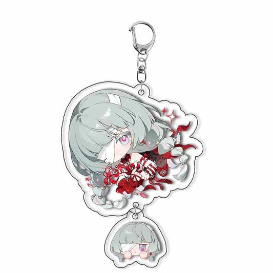 Galbrena Qiuyuan Chisa Lynae&nbsp Wuthering WuWa Waves Star-shaped button keychain Merch - 5cm Double-Sided Acrylic Keychain - High-Definition Printing