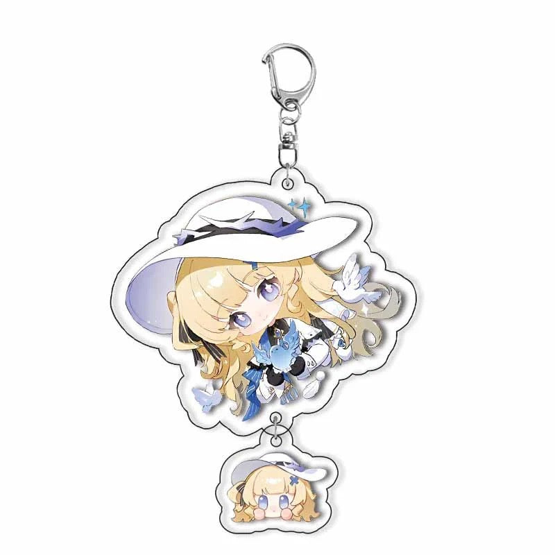 Galbrena Qiuyuan Chisa Lynae&nbsp Wuthering WuWa Waves Star-shaped button keychain Merch - 5cm Double-Sided Acrylic Keychain - High-Definition Printing