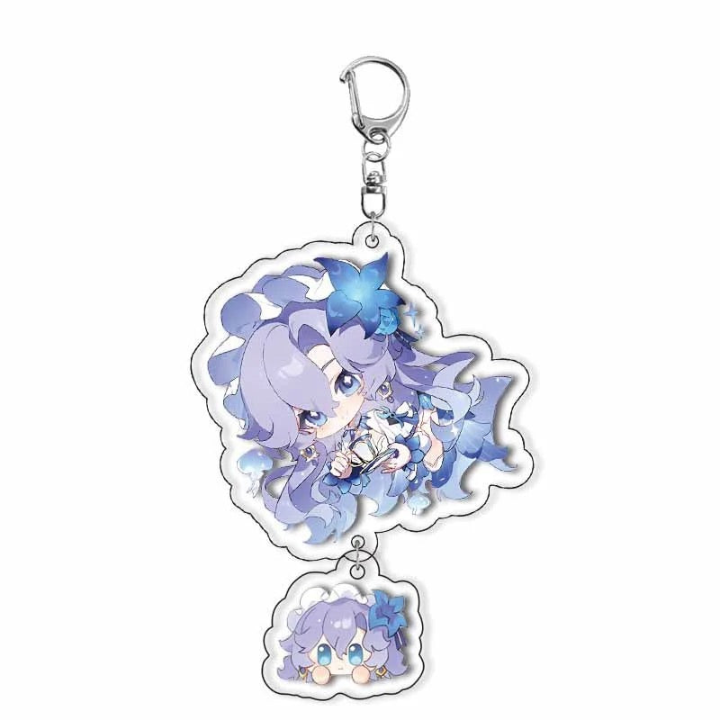 Galbrena Qiuyuan Chisa Lynae&nbsp Wuthering WuWa Waves Star-shaped button keychain Merch - 5cm Double-Sided Acrylic Keychain - High-Definition Printing