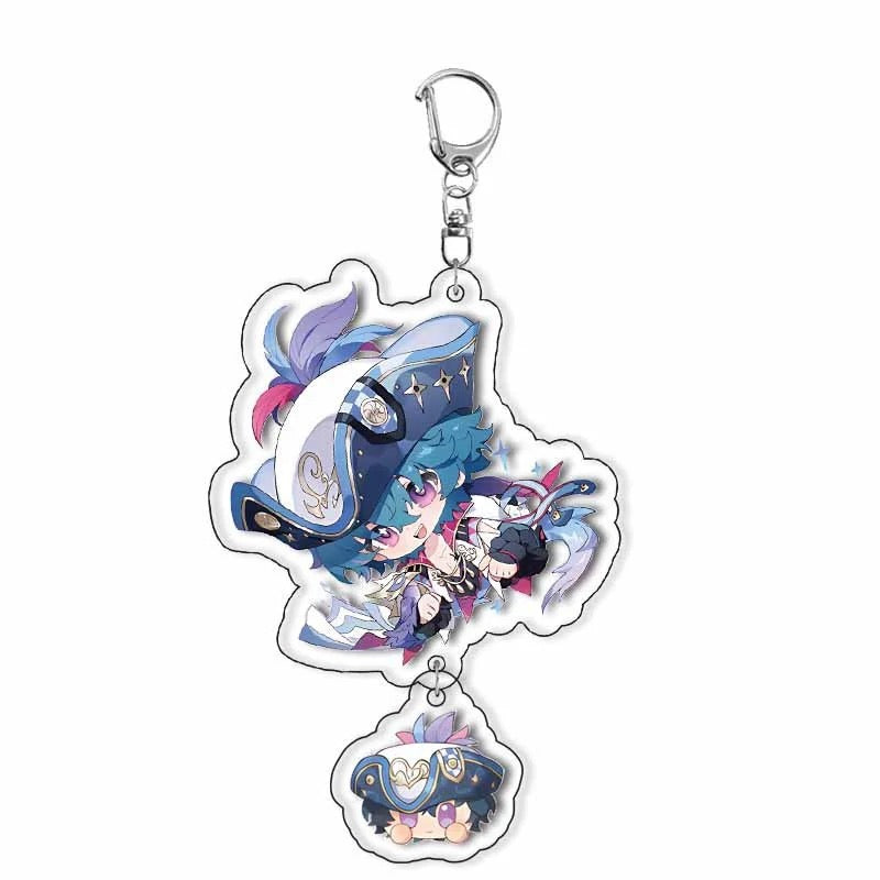 Galbrena Qiuyuan Chisa Lynae&nbsp Wuthering WuWa Waves Star-shaped button keychain Merch - 5cm Double-Sided Acrylic Keychain - High-Definition Printing