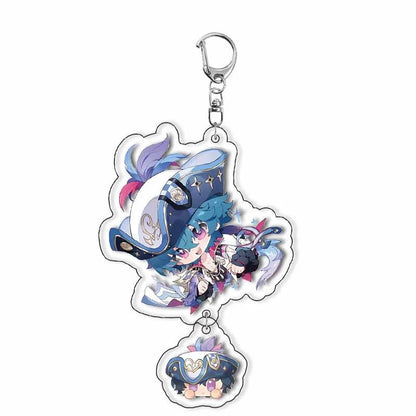 Galbrena Qiuyuan Chisa Lynae&nbsp Wuthering WuWa Waves Star-shaped button keychain Merch - 5cm Double-Sided Acrylic Keychain - High-Definition Printing