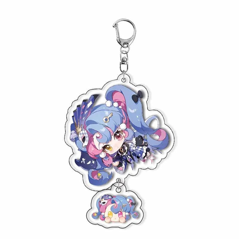 Galbrena Qiuyuan Chisa Lynae&nbsp Wuthering WuWa Waves Star-shaped button keychain Merch - 5cm Double-Sided Acrylic Keychain - High-Definition Printing