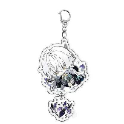 Galbrena Qiuyuan Chisa Lynae&nbsp Wuthering WuWa Waves Star-shaped button keychain Merch - 5cm Double-Sided Acrylic Keychain - High-Definition Printing