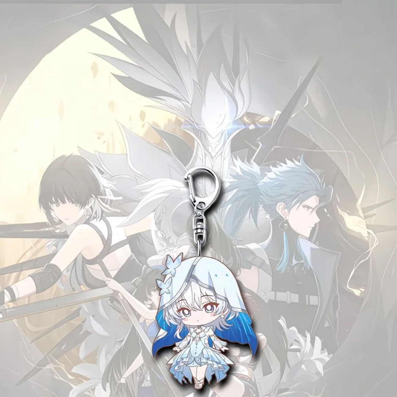 Shorekeeper Camellya Wuthering WuWa Waves Star-shaped button keychain Merch - 5cm Double-Sided Acrylic Keychain - High-Definition Printing