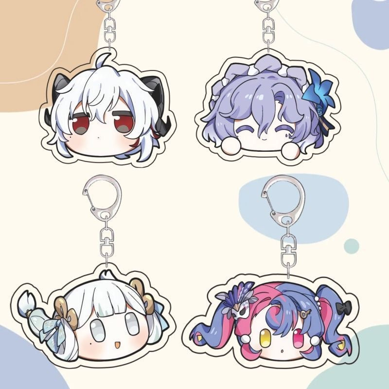 Zani Camellya Wuthering WuWa Waves Star-shaped button keychain Merch - 5cm Double-Sided Acrylic Keychain - High-Definition Printing