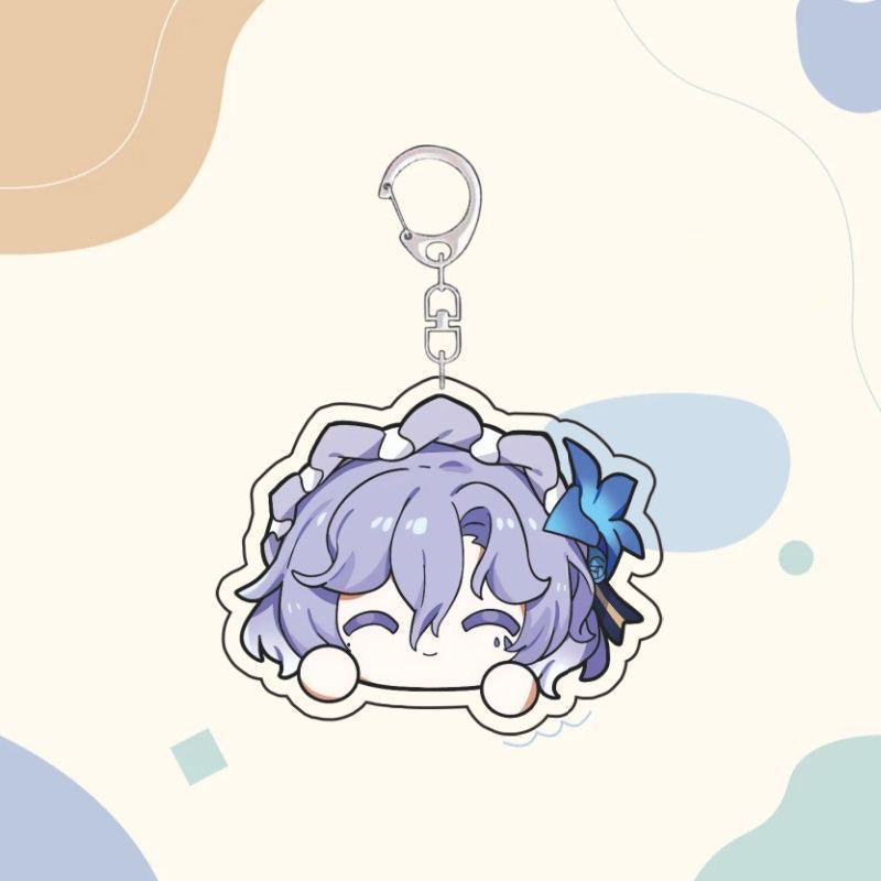 Zani Camellya Wuthering WuWa Waves Star-shaped button keychain Merch - 5cm Double-Sided Acrylic Keychain - High-Definition Printing