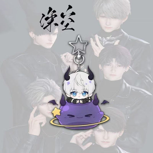 Love Deepspace Star-shaped button keychain Merch - 5cm Double-Sided Acrylic Keychain - Zayne, Xavier, Rafayel, Sylus,Caleb