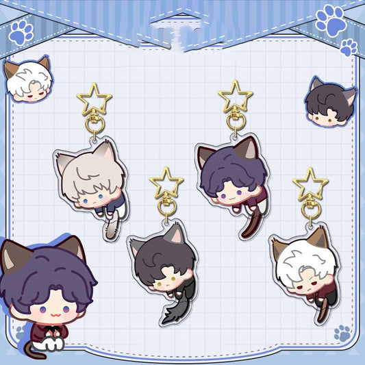 Sylus Love Deepspace Star-shaped button keychain Merch - 5cm Double-Sided Acrylic Keychain - Zayne, Xavier, Rafayel, Sylus,Caleb