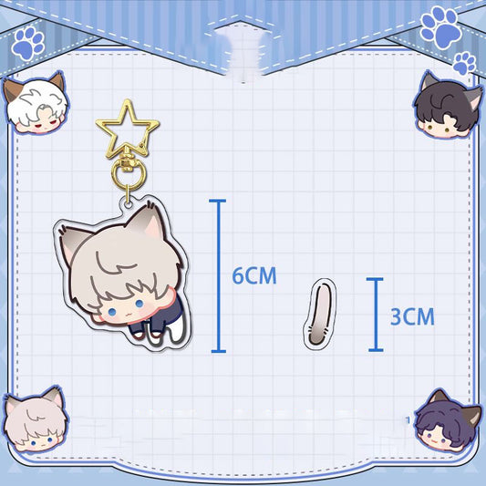 Sylus Love Deepspace Star-shaped button keychain Merch - 5cm Double-Sided Acrylic Keychain - Zayne, Xavier, Rafayel, Sylus,Caleb