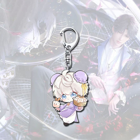 Sylus Caleb Love Deepspace Button keychain Merch - 5cm Double-Sided Acrylic Keychain - Zayne, Xavier, Rafayel, Sylus,Caleb