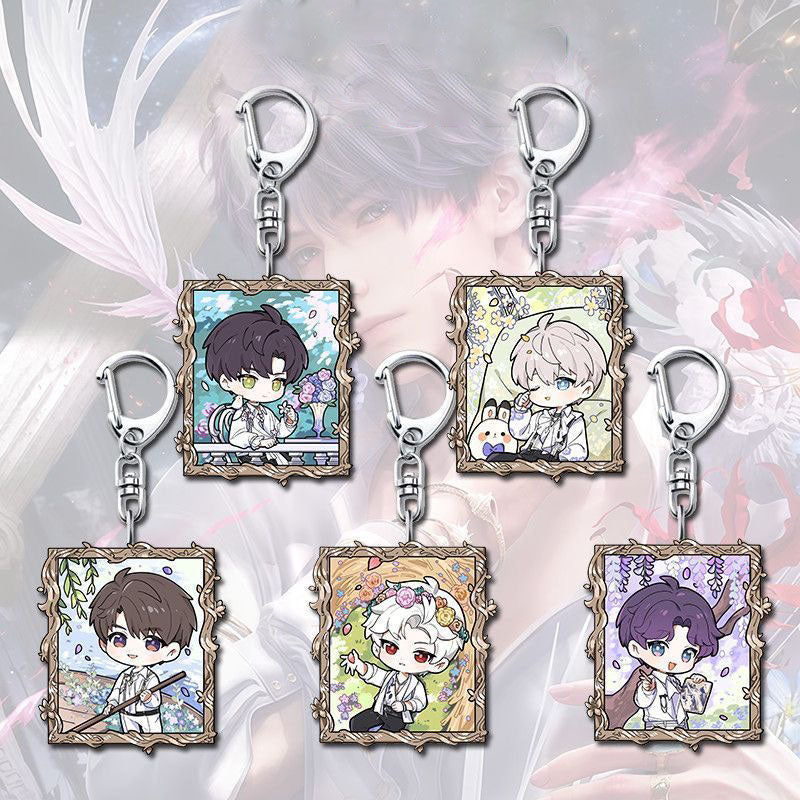 Rafayel Sylus Caleb Love Deepspace Button keychain Merch - 5cm Double-Sided Acrylic Keychain backpack - Zayne, Xavier, Rafayel, Sylus,Caleb