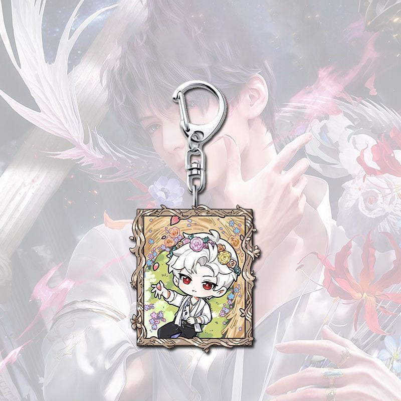 Rafayel Sylus Caleb Love Deepspace Button keychain Merch - 5cm Double-Sided Acrylic Keychain backpack - Zayne, Xavier, Rafayel, Sylus,Caleb