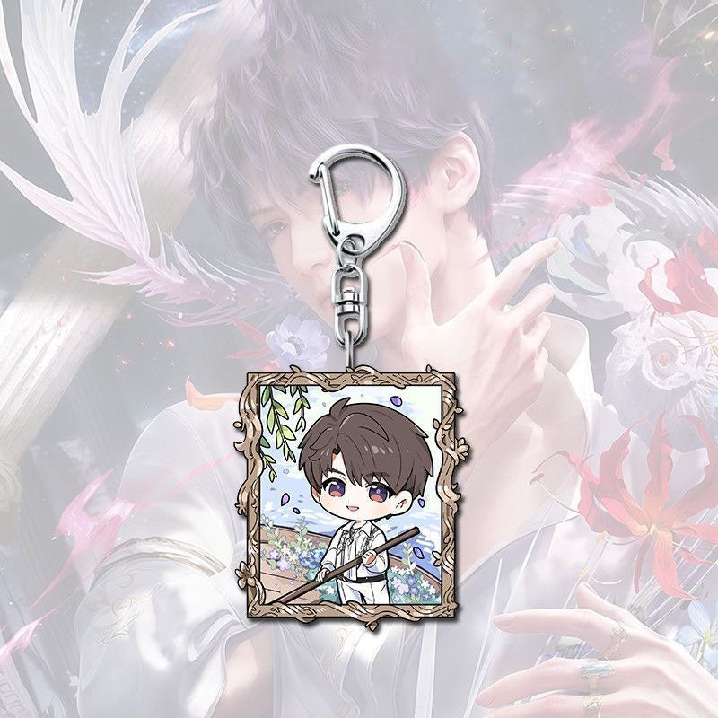 Rafayel Sylus Caleb Love Deepspace Button keychain Merch - 5cm Double-Sided Acrylic Keychain backpack - Zayne, Xavier, Rafayel, Sylus,Caleb